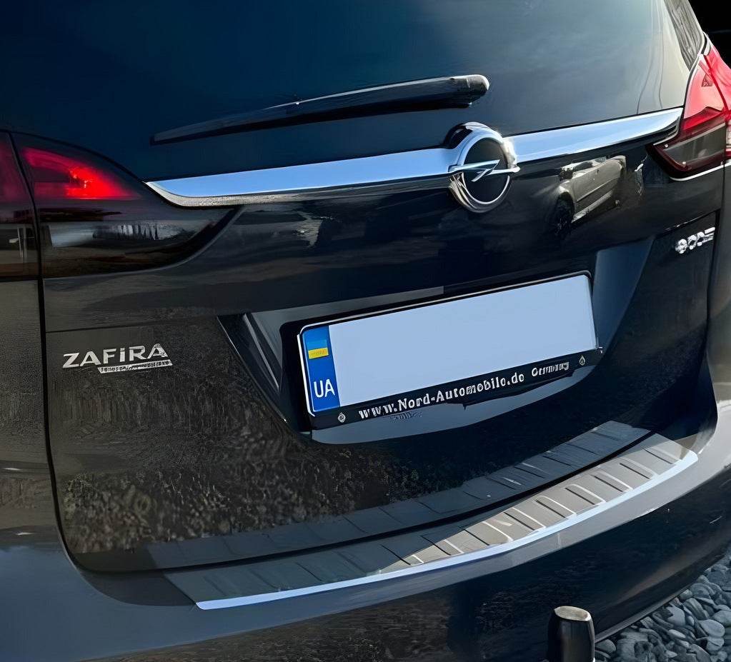 Rear bumper trim Carmos (stainless) for Opel Zafira C Tourer 2011-2019 - Reelken Auto