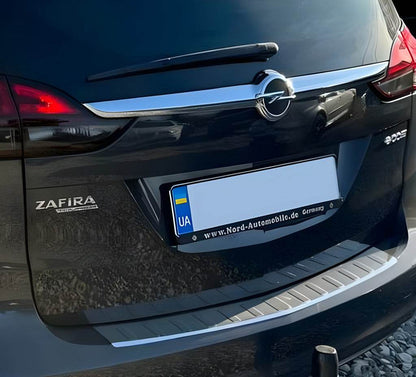 Rear bumper trim Carmos (stainless) for Opel Zafira C Tourer 2011-2019 - Reelken Auto