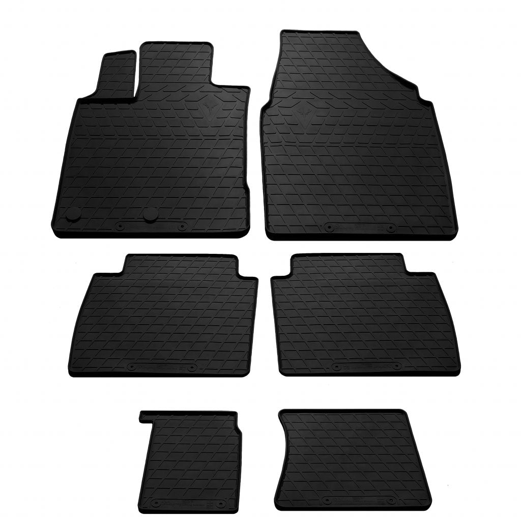 Rubber floor mats for +2 (6 pcs, Stingray Premium) for Nissan Qashqai 2010-2014 - image 1