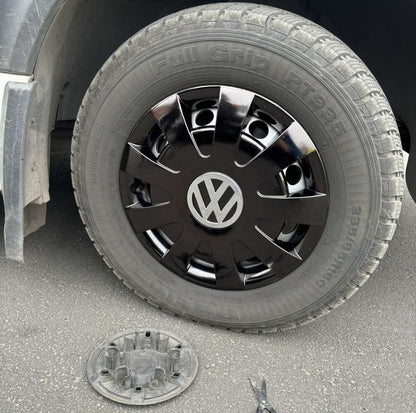 Black ABS Wheel Covers (1-piece, set of 4) for Volkswagen Crafter 2006-2016 - image 1
