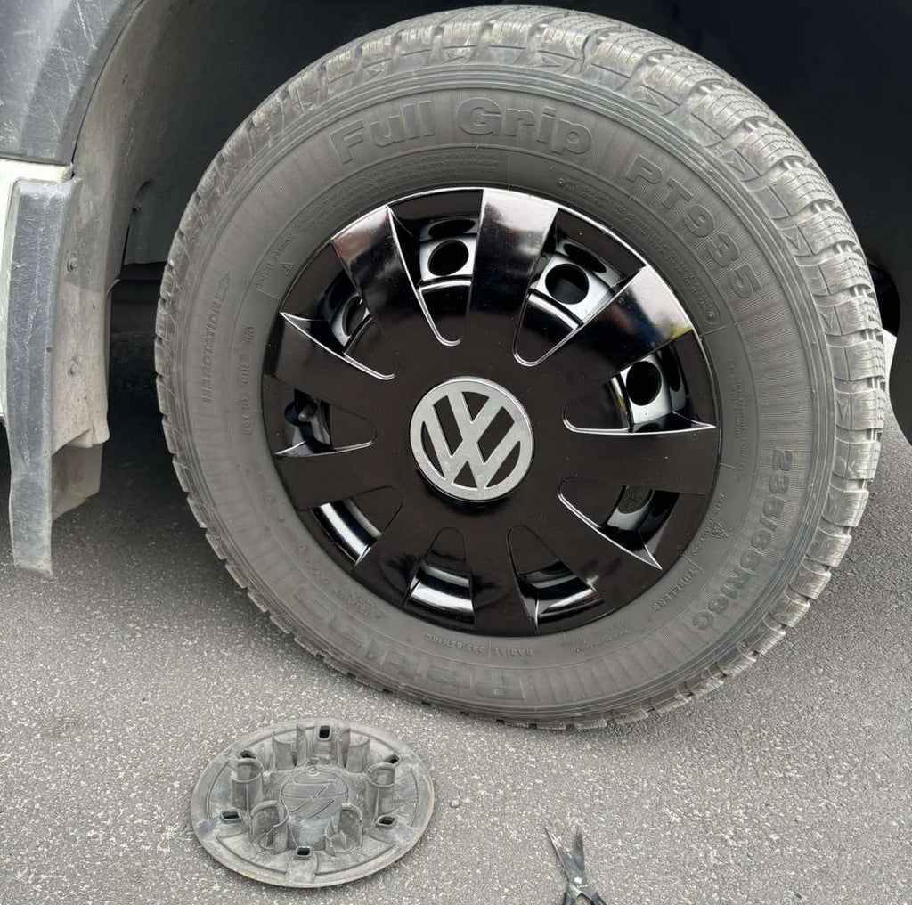 Black ABS Wheel Covers (1-piece, set of 4) for Volkswagen Crafter 2006-2016 - image 1