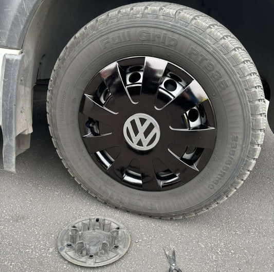 Black ABS Wheel Covers (1-piece, set of 4) for Volkswagen Crafter 2006-2016 - image 1