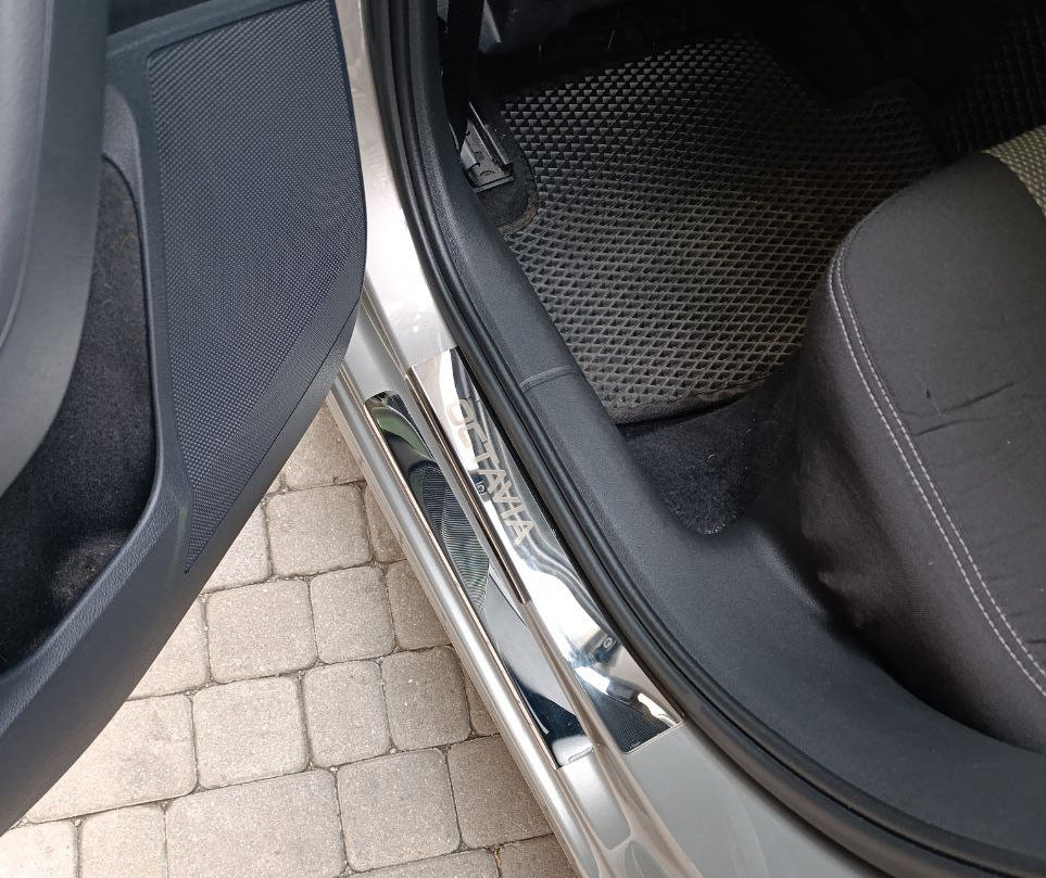 Door Sill Protectors Carmos V1 (8 pcs, Stainless Steel) for Skoda Octavia III A7 2013-2019 - image 9