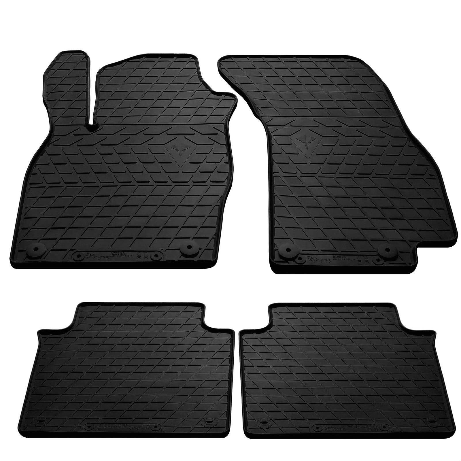 Rubber mats (4 PCs, Premium Stingray) for Audi A8 2018- - Reelken Auto