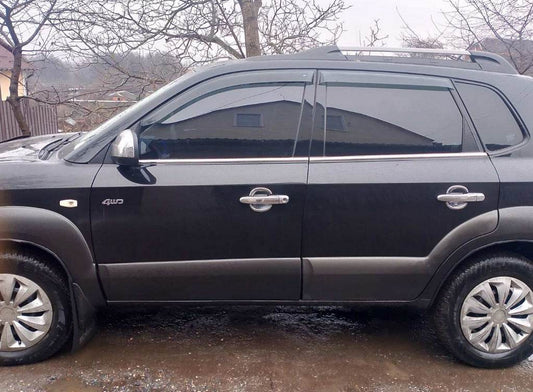 Glass edging (4 pieces, stainless steel) for Hyundai Tucson JM 2004↗ - Reelken Auto