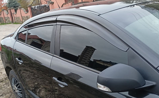Window Deflectors (4 pcs, Sunplex Sport) for Renault Fluence 2009-2016 - image 1