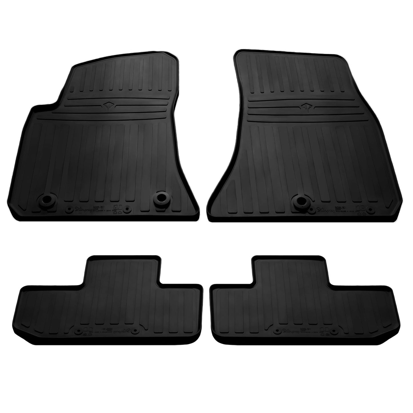 Rubber Floor Mats Stingray (2WD, 4 pcs, rubber) for Dodge Challenger 2008-2023 - image 1
