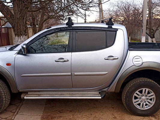 Window Deflectors (4 pcs, Sunplex Sport) for Mitsubishi L200 2006-2015 - image 1