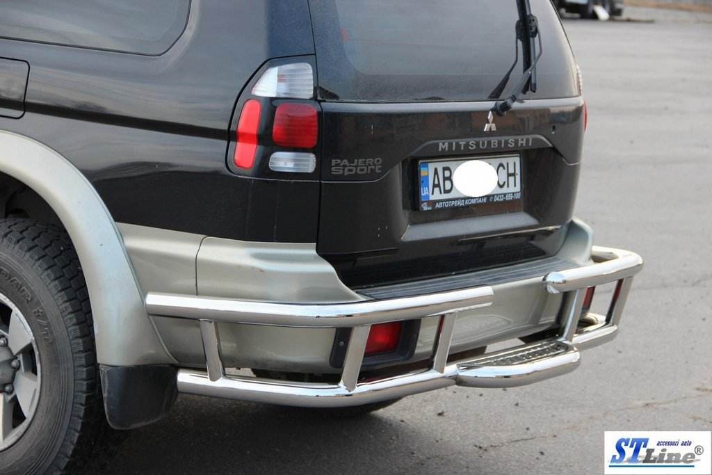 Back protection AK-Special (stainless) for Mitsubishi Pajero Sport 1996-2007 - Reelken Auto