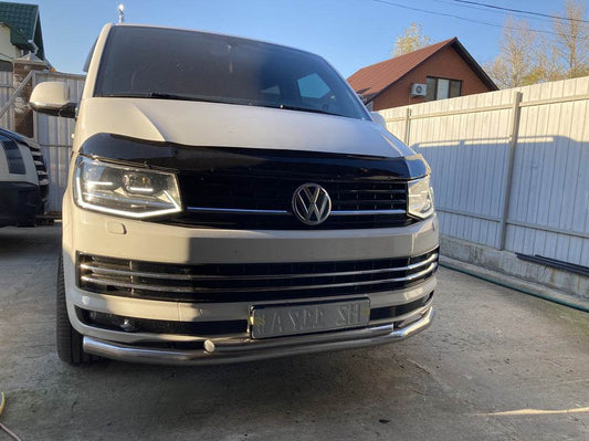 Front double protection ST011 (stainless steel) for Volkswagen T6 - Reelken Auto