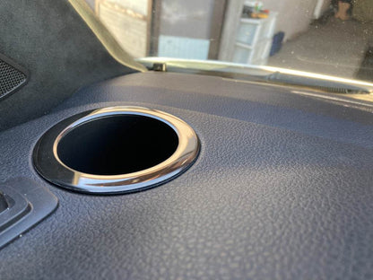 Trim Cup holder (2 PCs, black chrome) for Volkswagen T6 - Reelken Auto