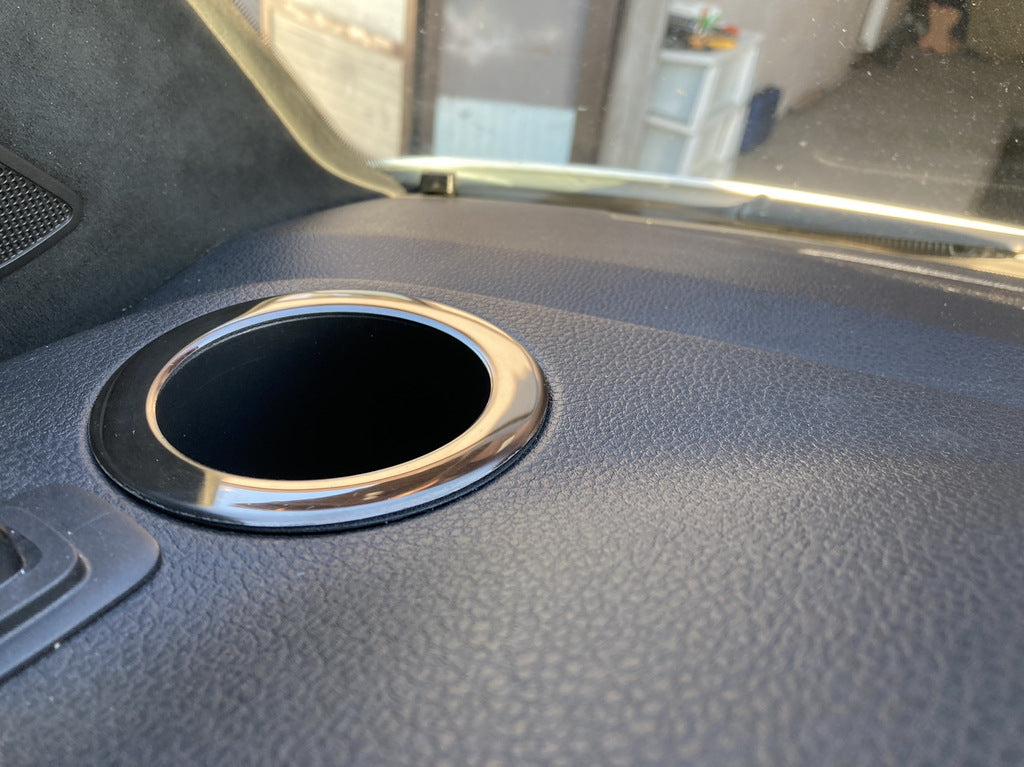 Cup Holder Trim (2 pcs, Black Chrome) for Volkswagen T6 2015-2024 - image 1