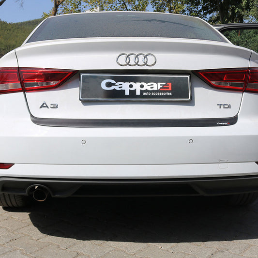 Rear Bumper Cover EuroCap (2017-2020, ABS) for Audi A3 2012-2020 - image 1