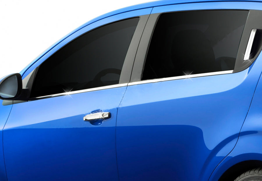 The lower moldings, glass (stainless) for Chevrolet Aveo T300 2011-2020 - image 2