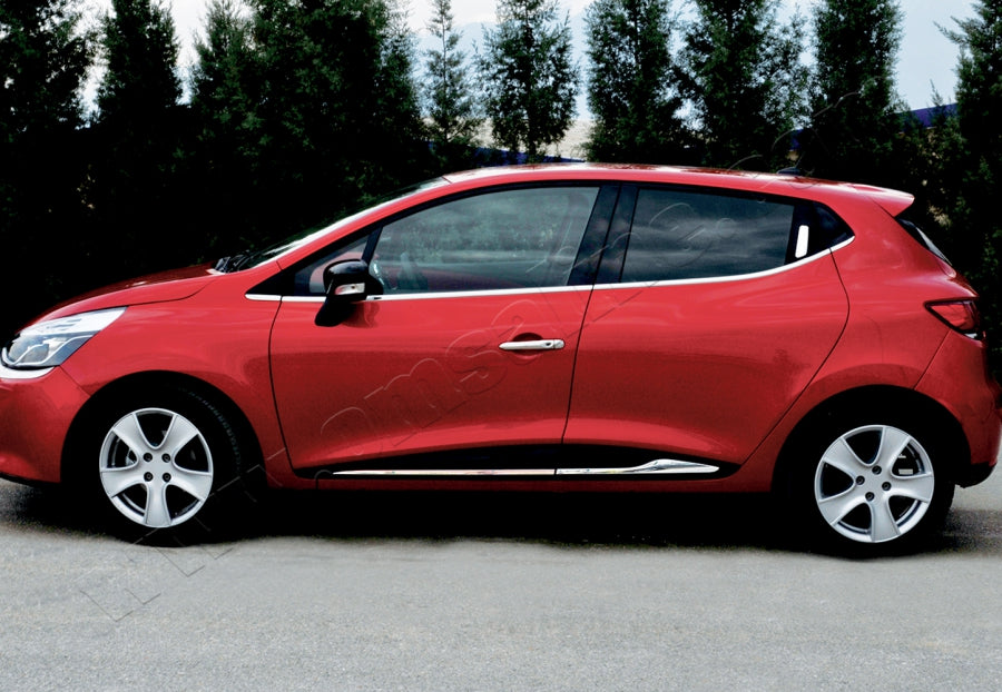 Door Mouldings with Recess (4 pcs, Stainless Steel) for Renault Clio IV 2012-2019 - image 1