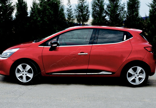 Door Mouldings with Recess (4 pcs, Stainless Steel) for Renault Clio IV 2012-2019 - image 1