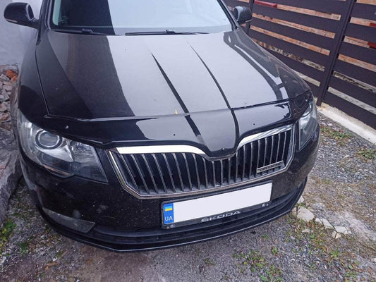 The hood deflector 2013-2015 (EuroCap) for Skoda Superb 2009-2015 - Reelken Auto