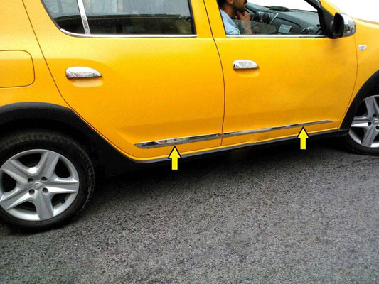 Door molding (4 pieces, stainless steel) for Dacia Sandero 2013-2020 - Reelken Auto