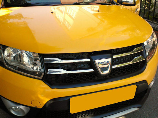 Chrome Grille Covers Version 2 (4 pcs, Stainless Steel) for Dacia Sandero 2013-2020 - image 1