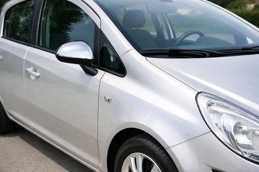 Mirror Covers (2 pcs, Stainless Steel) for Opel Corsa D 2007-2014 - image 1