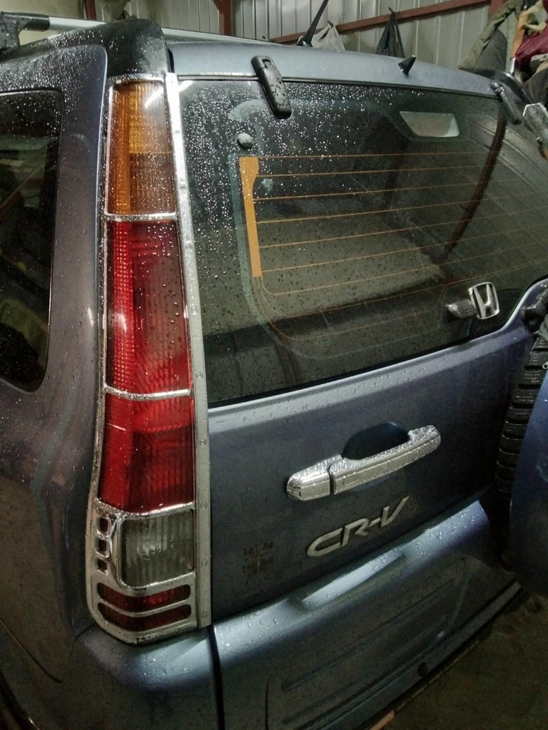 Chrome Tail Light Covers (2 pcs, plastic) for Honda CRV 2001-2006 - image 2