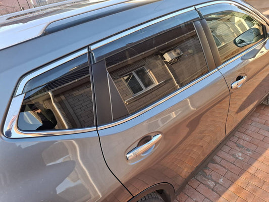 Window Deflectors with Chrome Trim Niken Luxury (6 pcs) for Nissan X-trail T32/Rogue 2014-2021 - image 2