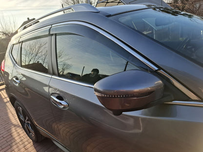 Window Deflectors with Chrome Trim Niken Luxury (6 pcs) for Nissan X-trail T32/Rogue 2014-2021 - image 1