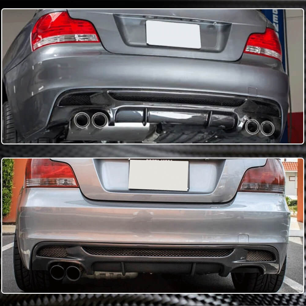 Rear Bumper Diffuser Carbon Fiber V2 (for E82/E88 M Sport) for BMW 1 series E81/82/87/88 2004-2011 - image 10