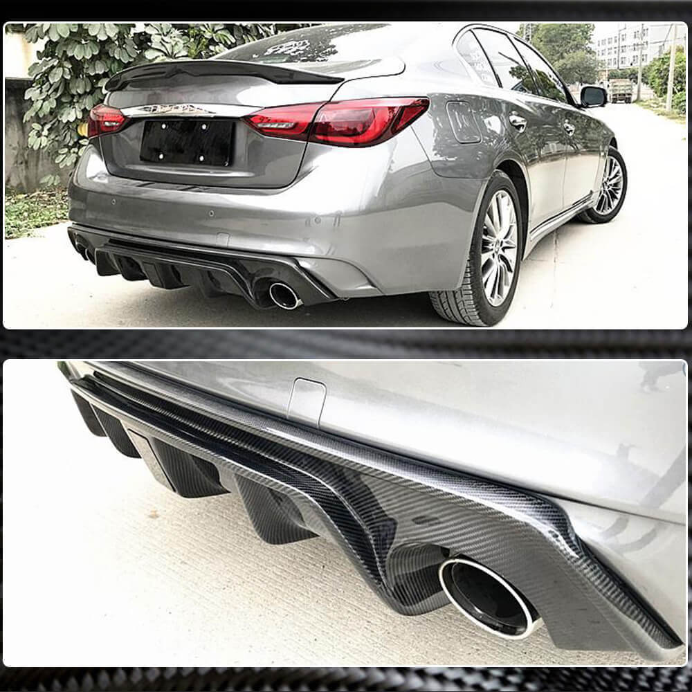 Rear bumper diffuser V4 (for Q50 Base/Sport 2018-2023, Carbon) for Infiniti Q50/Q60 2013-2024 - image 10