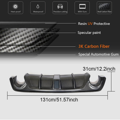Rear bumper diffuser V3 (for Q50 Base/Sport 2018-2023, Carbon) for Infiniti Q50/Q60 2013-2024 - image 10