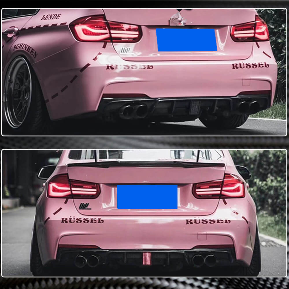 Rear Bumper Diffuser With brake light Carbon Fiber V9 (for M-Sport) for BMW 3 series F-30/31/34 2012-2019 - image 10
