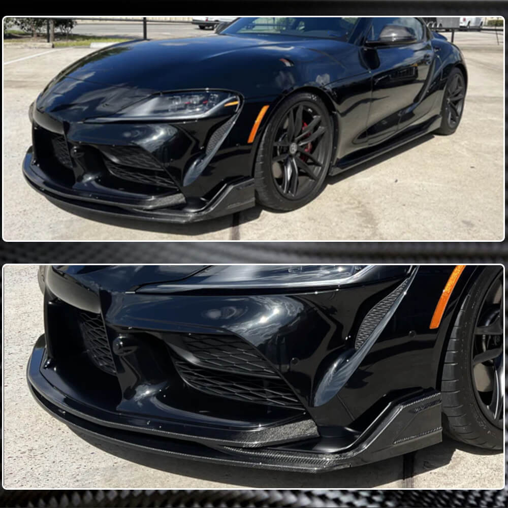 Cover on the front bumper Lip V2 (Carbon) for Toyota Supra 2019- - image 10