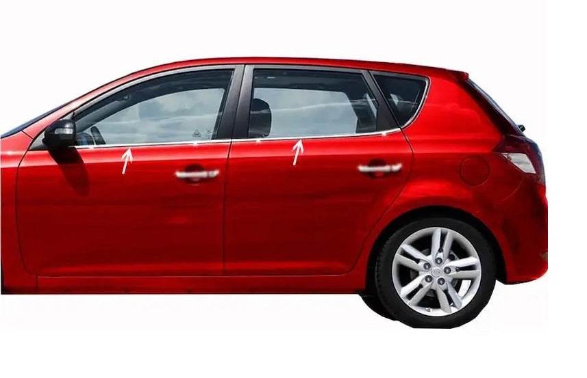 Edging of glass (4 pieces, stainless steel.) for Kia Ceed 2007-2012 - Reelken Auto