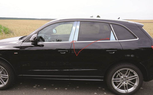 Door pillar moldings (6 pieces, stainless steel) for Audi Q5 2008-2017 - Reelken Auto