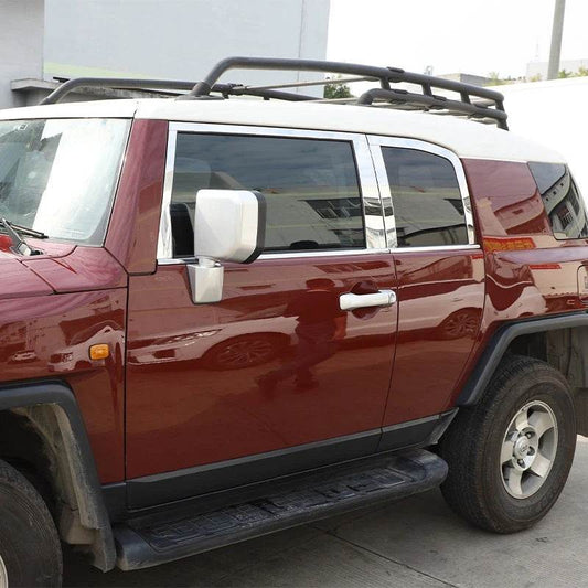 A set of window moldings (stainless steel, 16 pcs.) for Toyota FJ Cruiser - Reelken Auto
