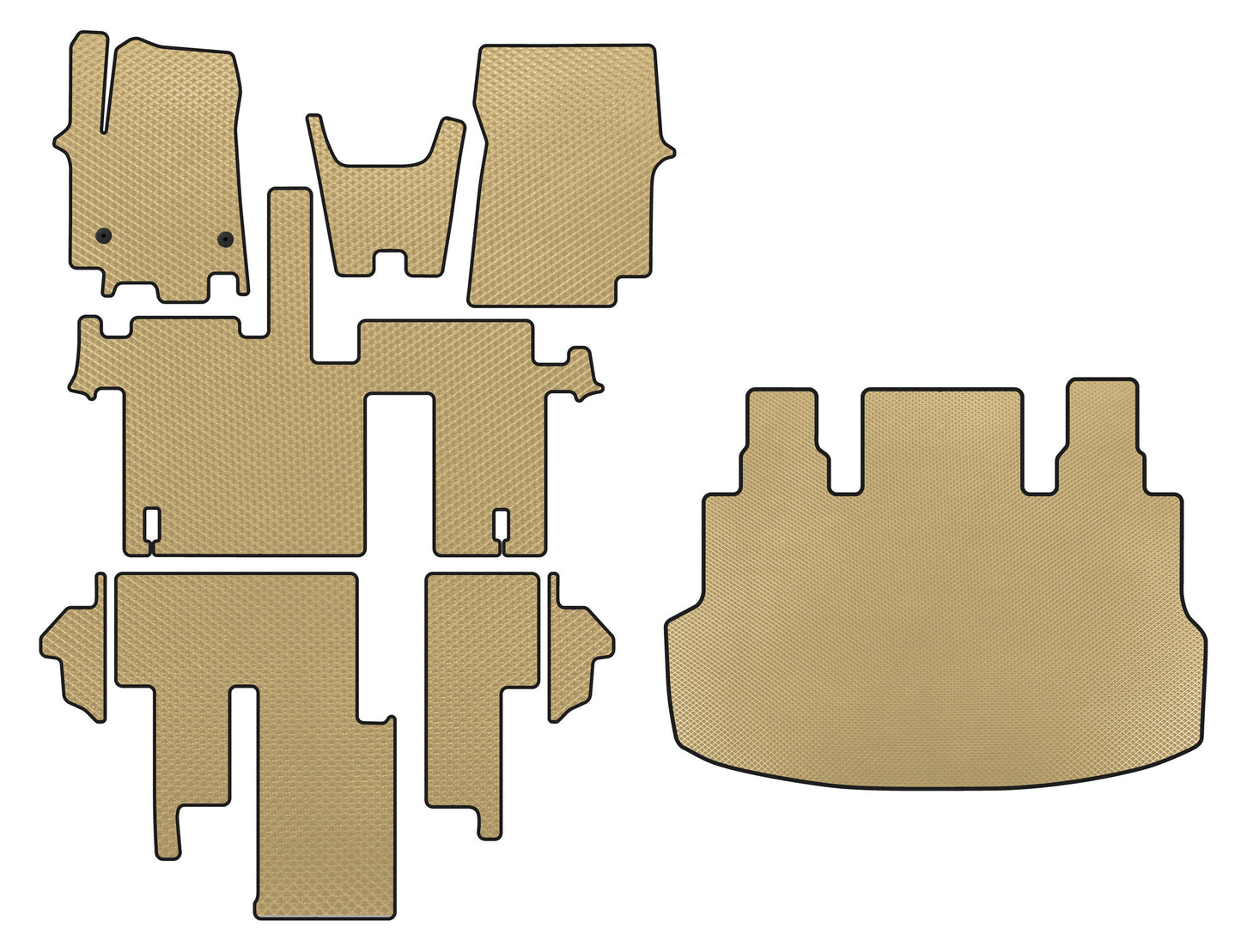 EVA floor mats (full interior, 1+1.5/9-seater, Beige) for Hyundai Staria - image 1