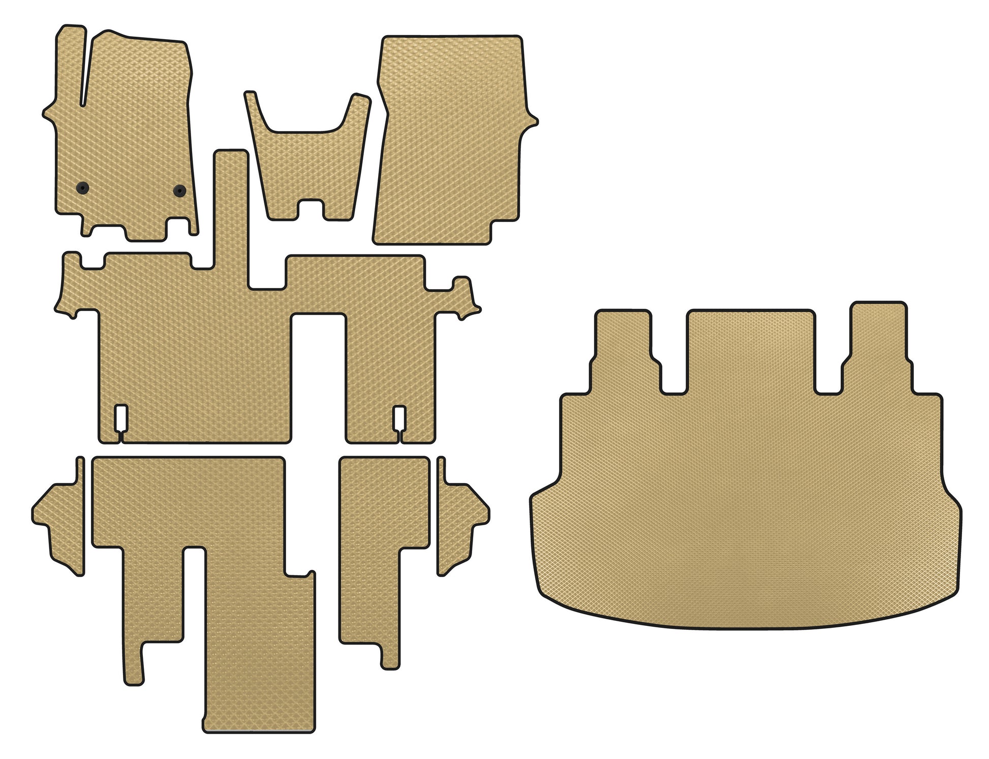 EVA floor mats (full interior, 1+1.5/9-seater, Beige) for Hyundai Staria - image 1
