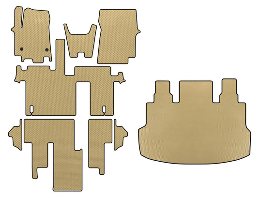 EVA floor mats (full interior, 1+1.5/9-seater, Beige) for Hyundai Staria - image 1