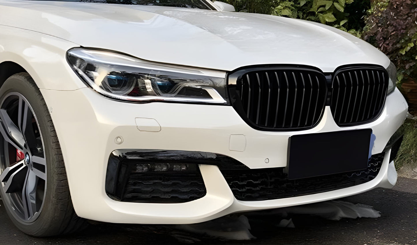 Kidney Grilles 1 Bar (2016-2019, Gloss Black) for BMW 7 Series G11/G12 2015-2022 - image 1
