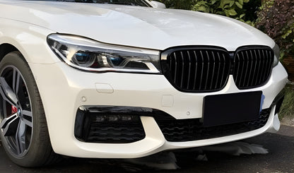 Kidney Grilles 1 Bar (2016-2019, Gloss Black) for BMW 7 Series G11/G12 2015-2022 - image 1