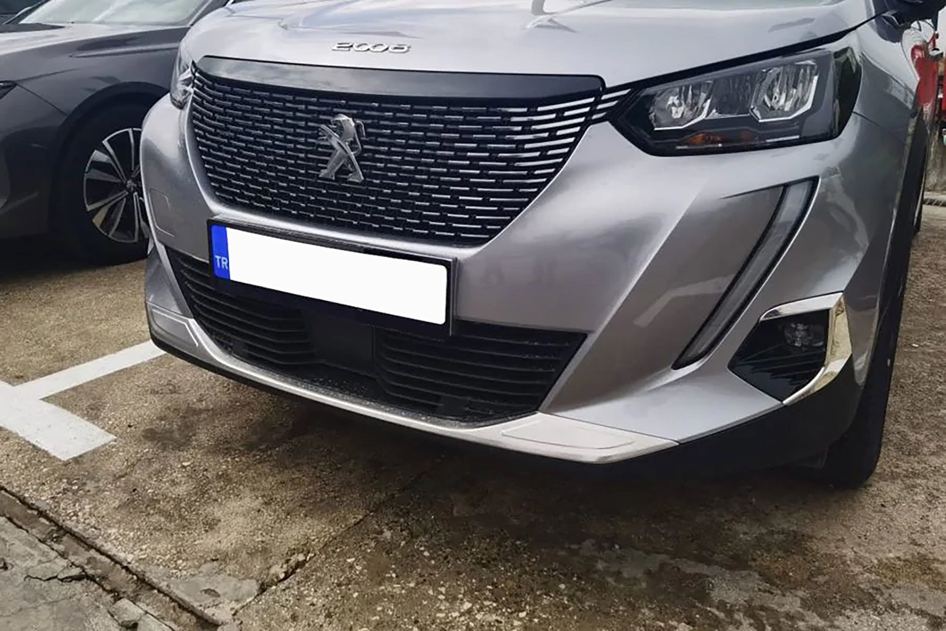 Front bumper protector cover (2 pcs, stainless steel) for Peugeot 2008 2019- - image 1