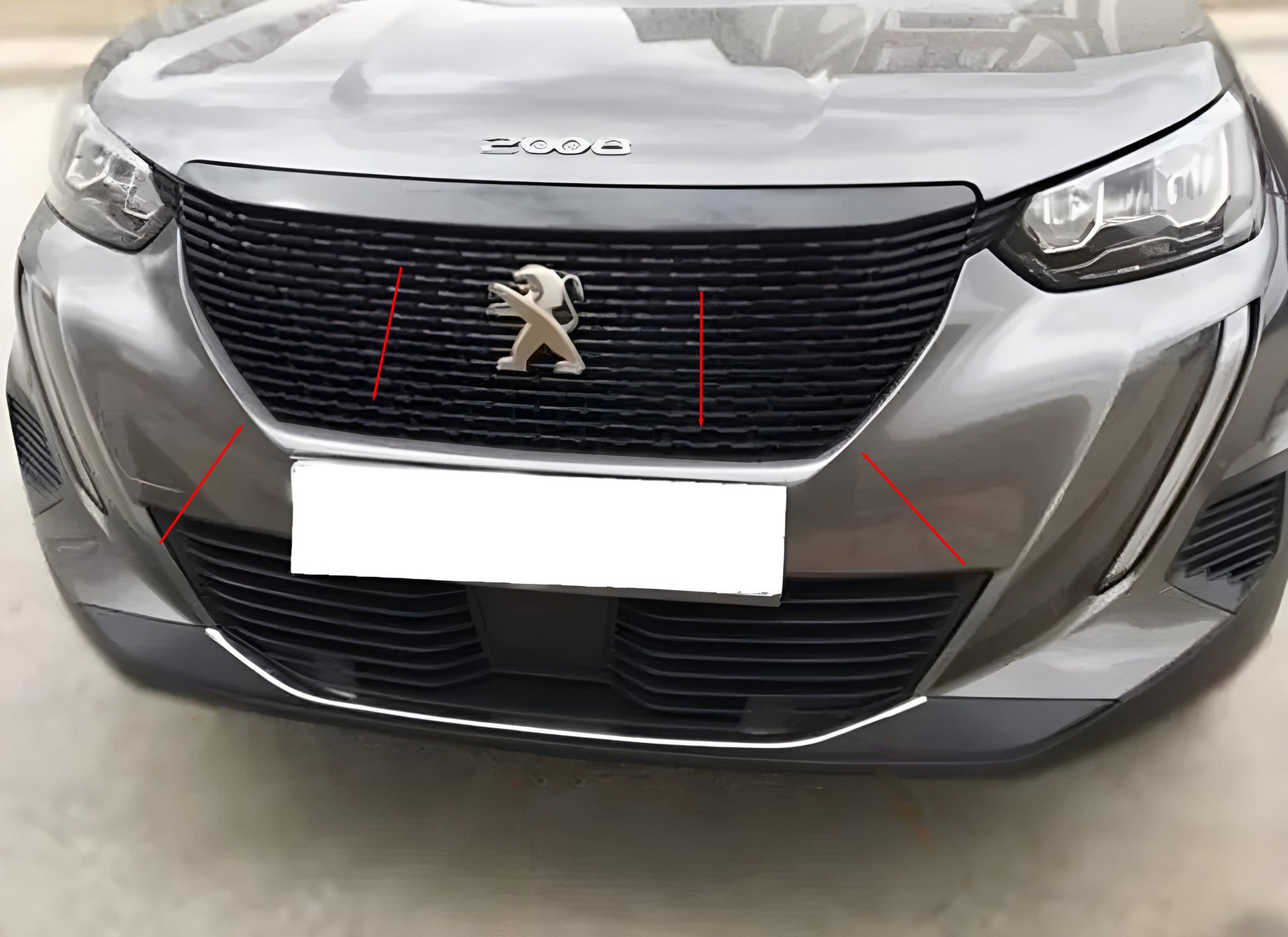Grille Surround Trim (3 pcs, Stainless Steel) for Peugeot 2008 2019- - image 1