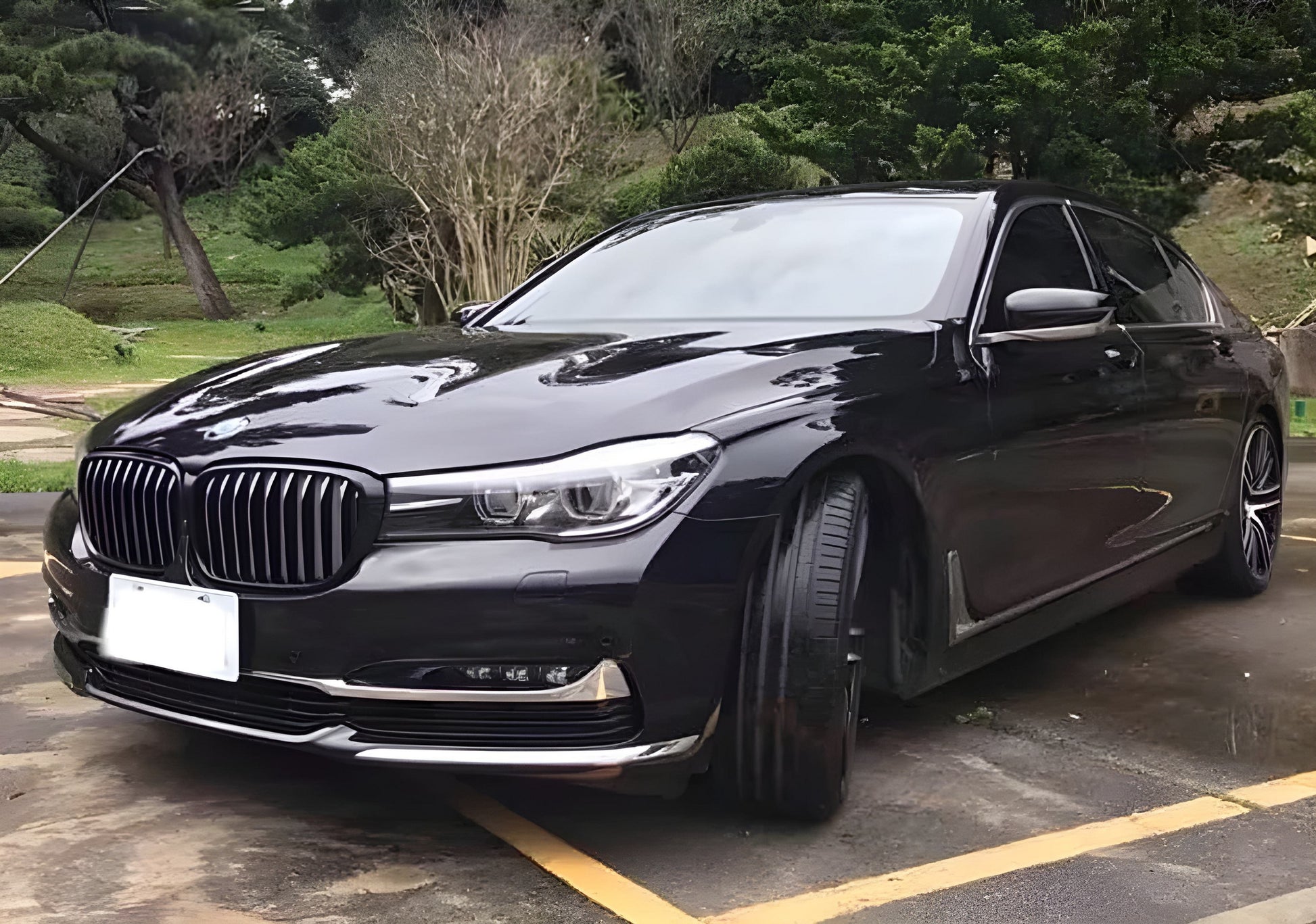 Kidney Grilles 1 Bar (2016-2019, Gloss Black) for BMW 7 Series G11/G12 2015-2022 - image 3