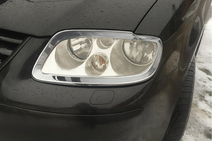 Headlight Covers (2 pcs, Stainless Steel) for Volkswagen Caddy 2004-2010 - image 1