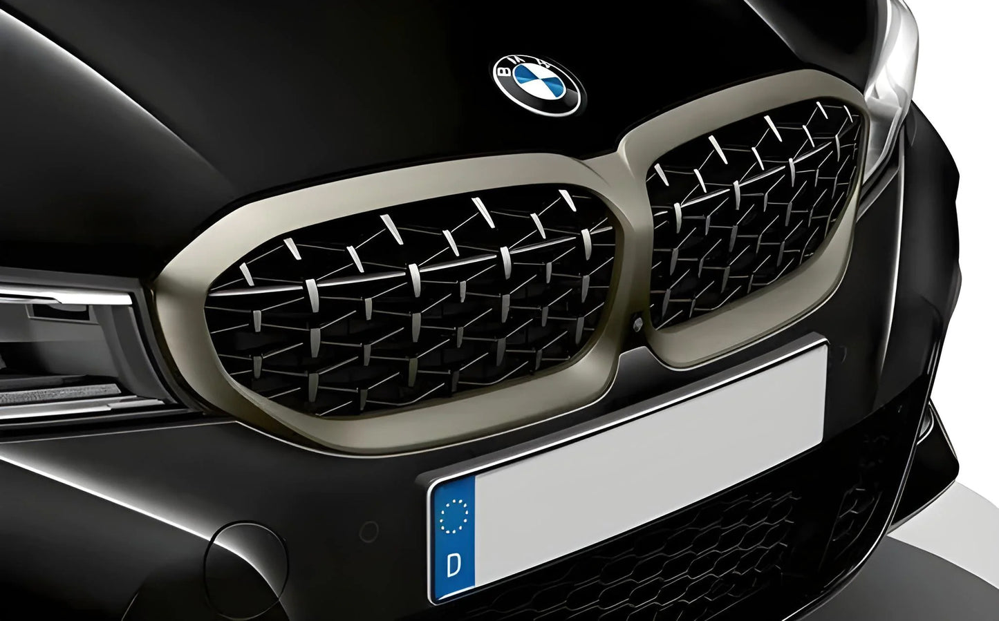 Diamond Silver Kidney Grilles (2018-2022, matte chrome trim) for BMW 3 Series G20/G21 2018- - image 1