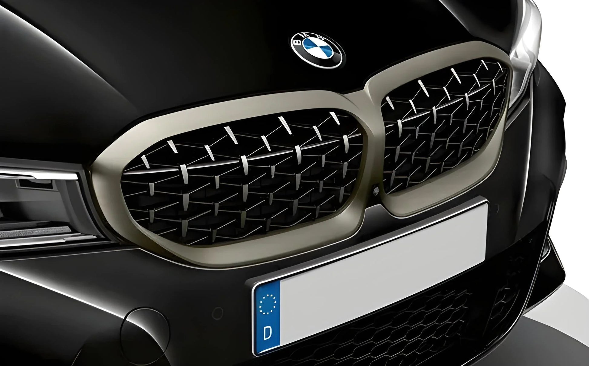 Diamond Silver Kidney Grilles (2018-2022, matte chrome trim) for BMW 3 Series G20/G21 2018- - image 1
