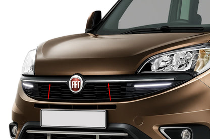 Grille Covers (2015↗, 2 pcs, Stainless Steel) for Fiat Doblo II 2010-2022 - image 1