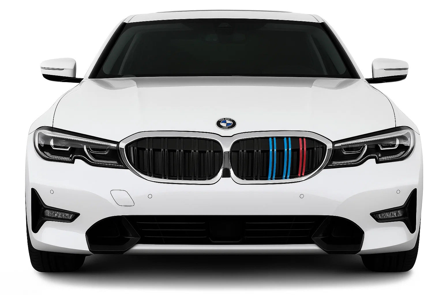 M-Look V2 Kidney Grilles (2018-2022, M-Color with Chrome Trim) for BMW 3 Series G20/G21 2018- - image 1
