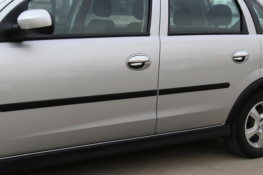 Chrome Door Handle Covers with Trim (8 pcs, Stainless Steel) for Opel Corsa C 2000-2006 - image 1