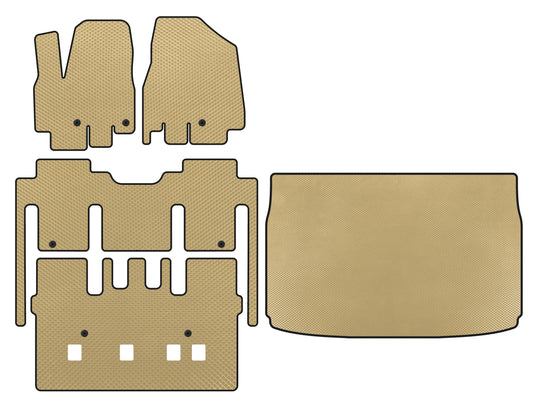 EVA Floor Mats (full interior, 8-seater, Beige) for Kia Sedona 2014-2020 - image 1